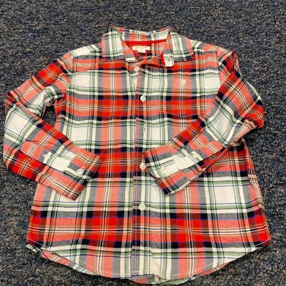 Cat & Jack Plaid Button Down Shirt sz. 6/7